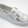 White Shoes with Snake Pattern